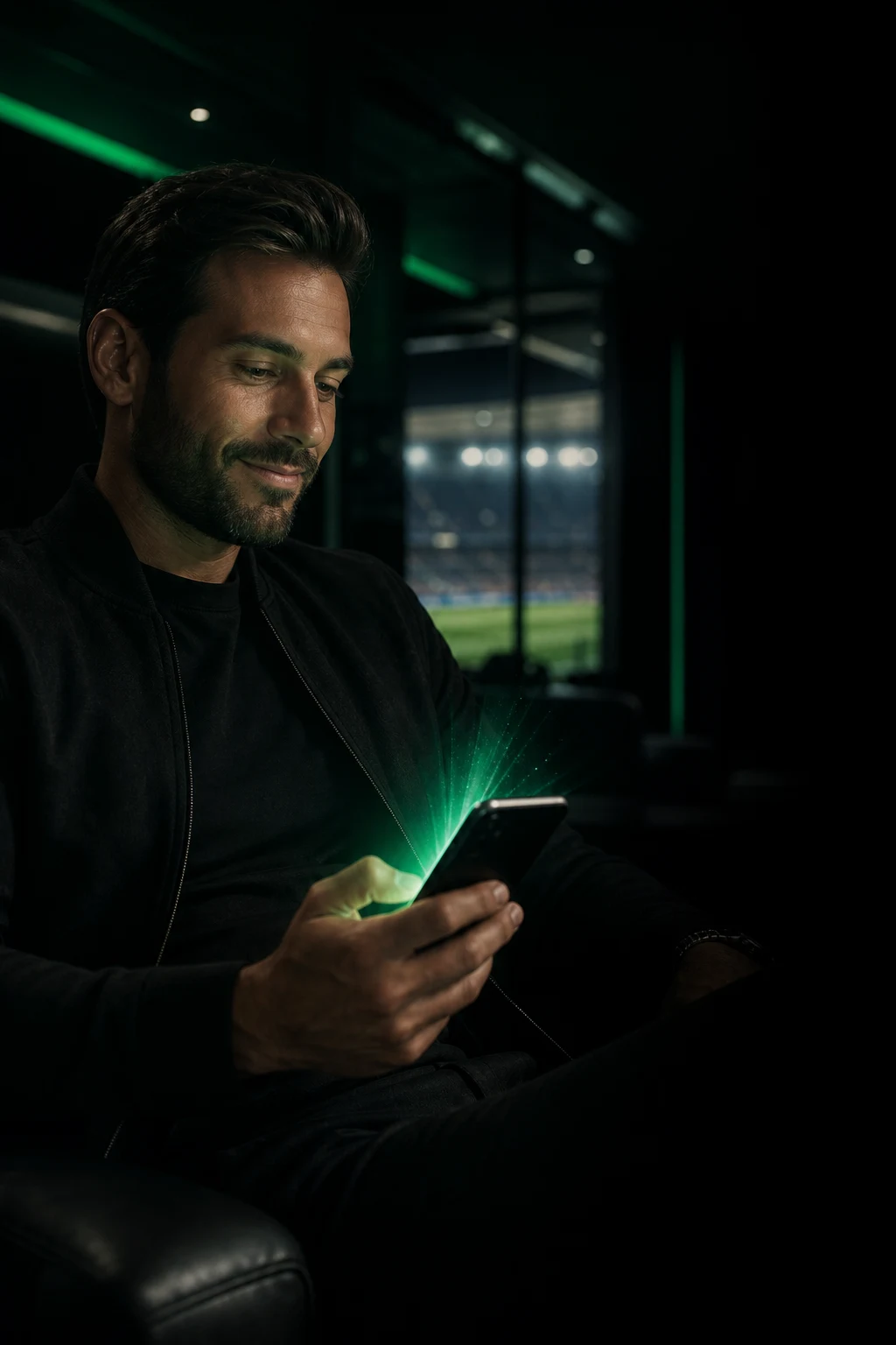 Lo scommettitore sportivo riceve un bonus mensile per l'app mobile su un telefono