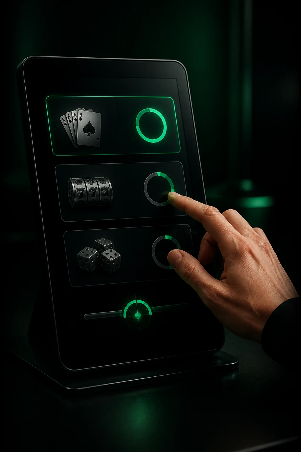 Il giocatore seleziona i giochi da casinò per un premio cashback configurabile