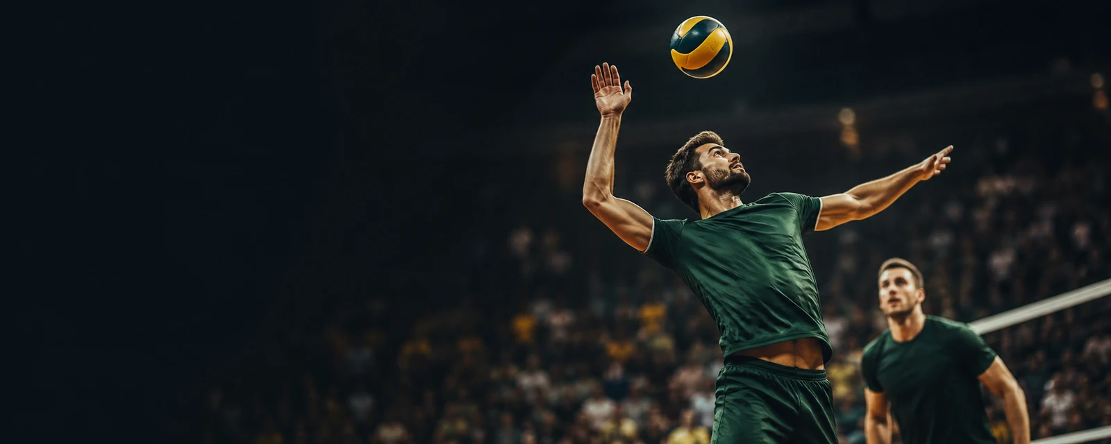 Giocatore di pallavolo brasiliano durante una partita